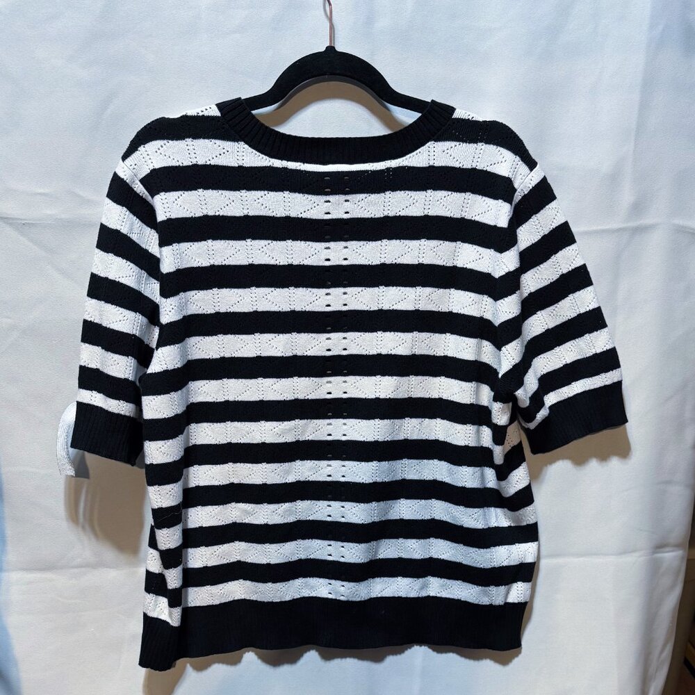 CAbi Runaway pullover #5832 Navy White Stripe sz XL New! - Picture 5 of 7